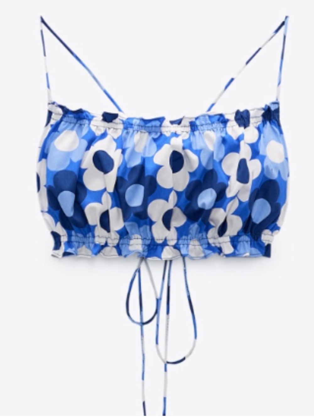Zara Blue Flower Crop Top